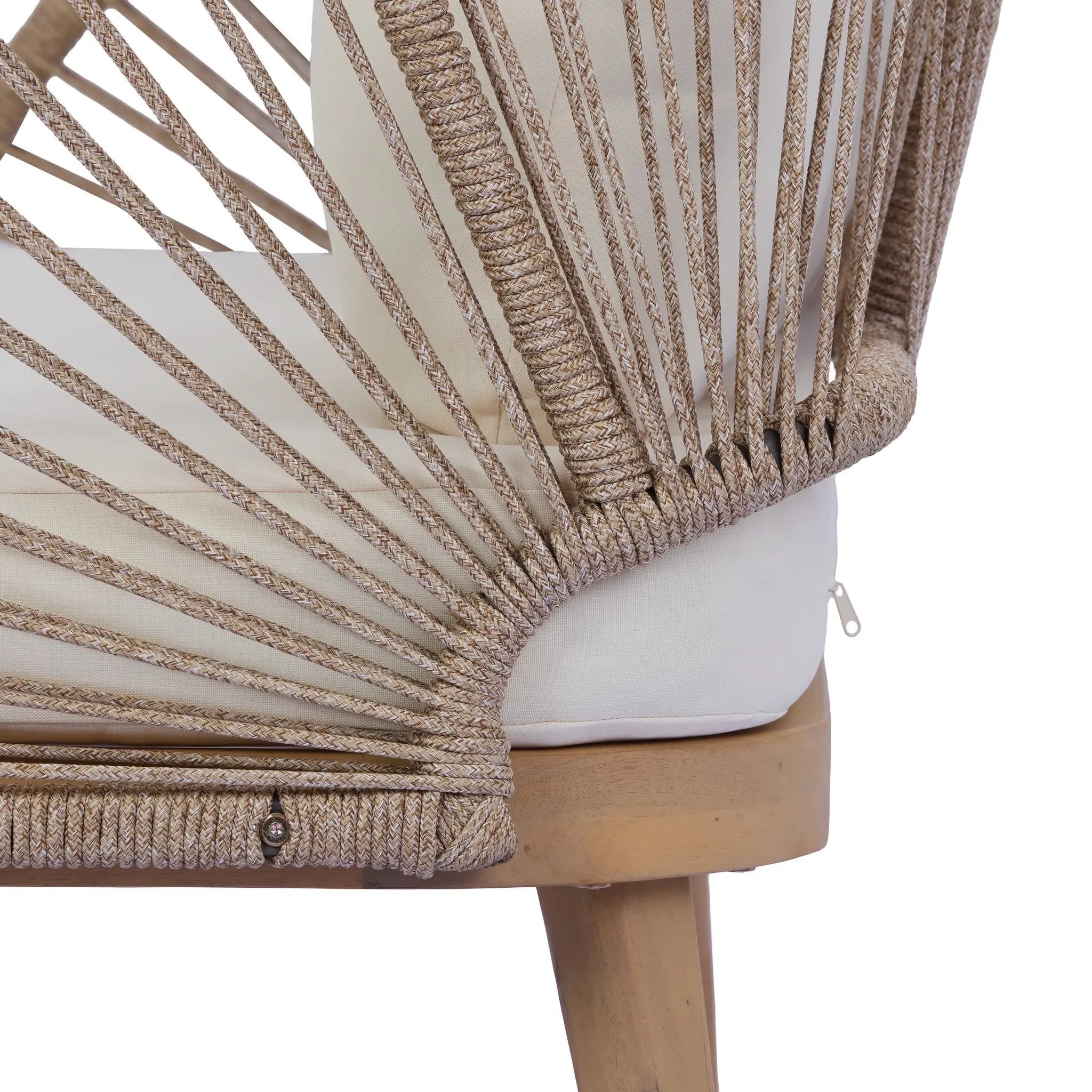 Acacia Wood Outdoor Club Chair, Curved Tub Design Patio Chair by HouseOfZazla