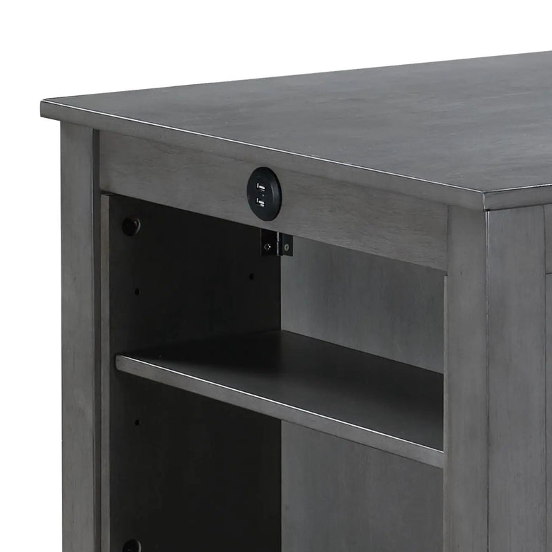 Graham - Small Space Counter Height Dining Table With USB Charging Ports And Shelves by HouseOfZazla