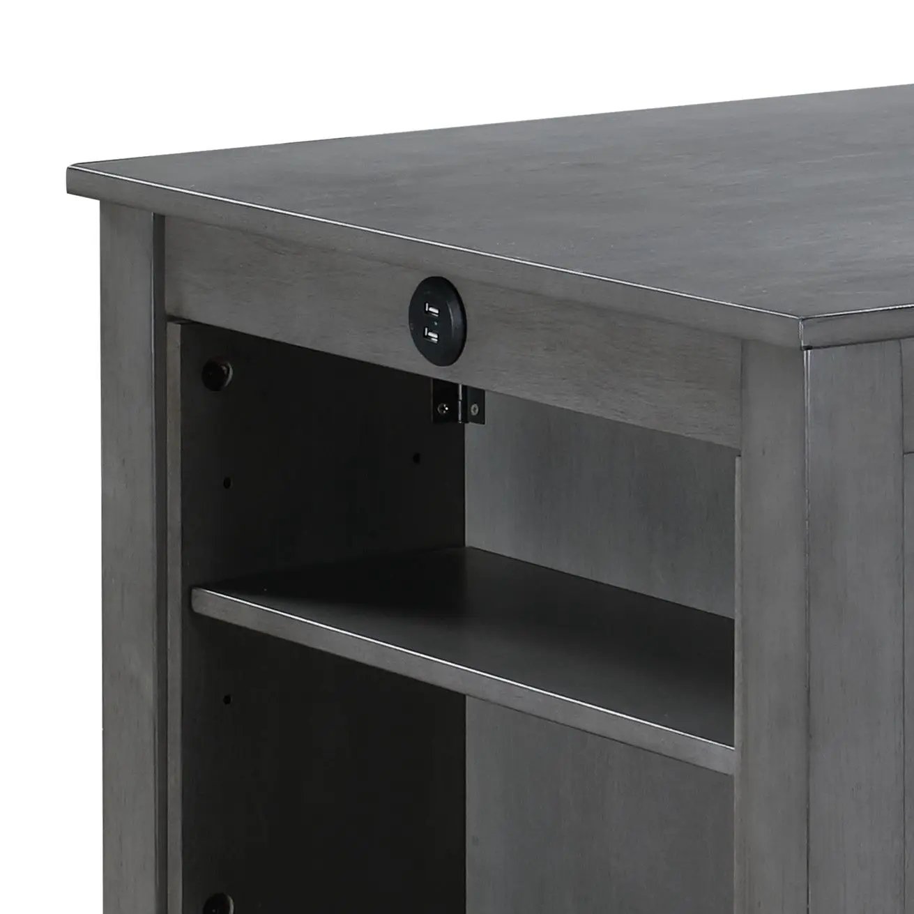 Graham - Small Space Counter Height Dining Table With USB Charging Ports And Shelves by Unique Piece Furniture