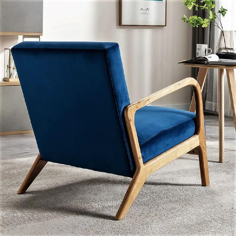 Classic Mid-Century Modern Accent Chairs, Open Framed Armchair With Cushioning by HouseOfZazla