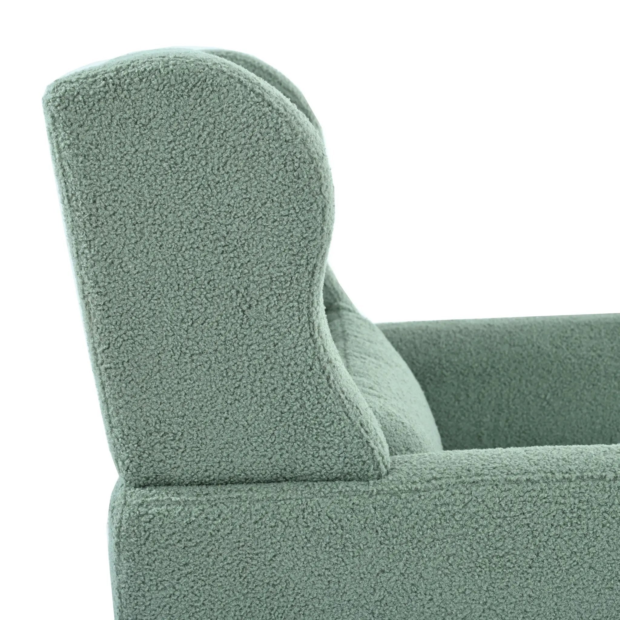 Modern Accent Chair, Teddy Fabric Living Room Chairs Comfy Reading Chair, Mid Century Accent Chair, Lounge Arm Chairs Armchair For Living Room Bedroom - Light Green by HouseOfZazla