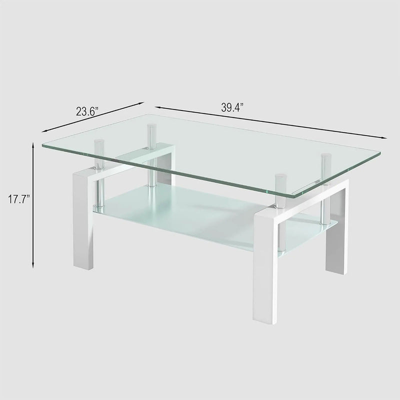 Tempered Glass Table With Storage by HouseOfZazla