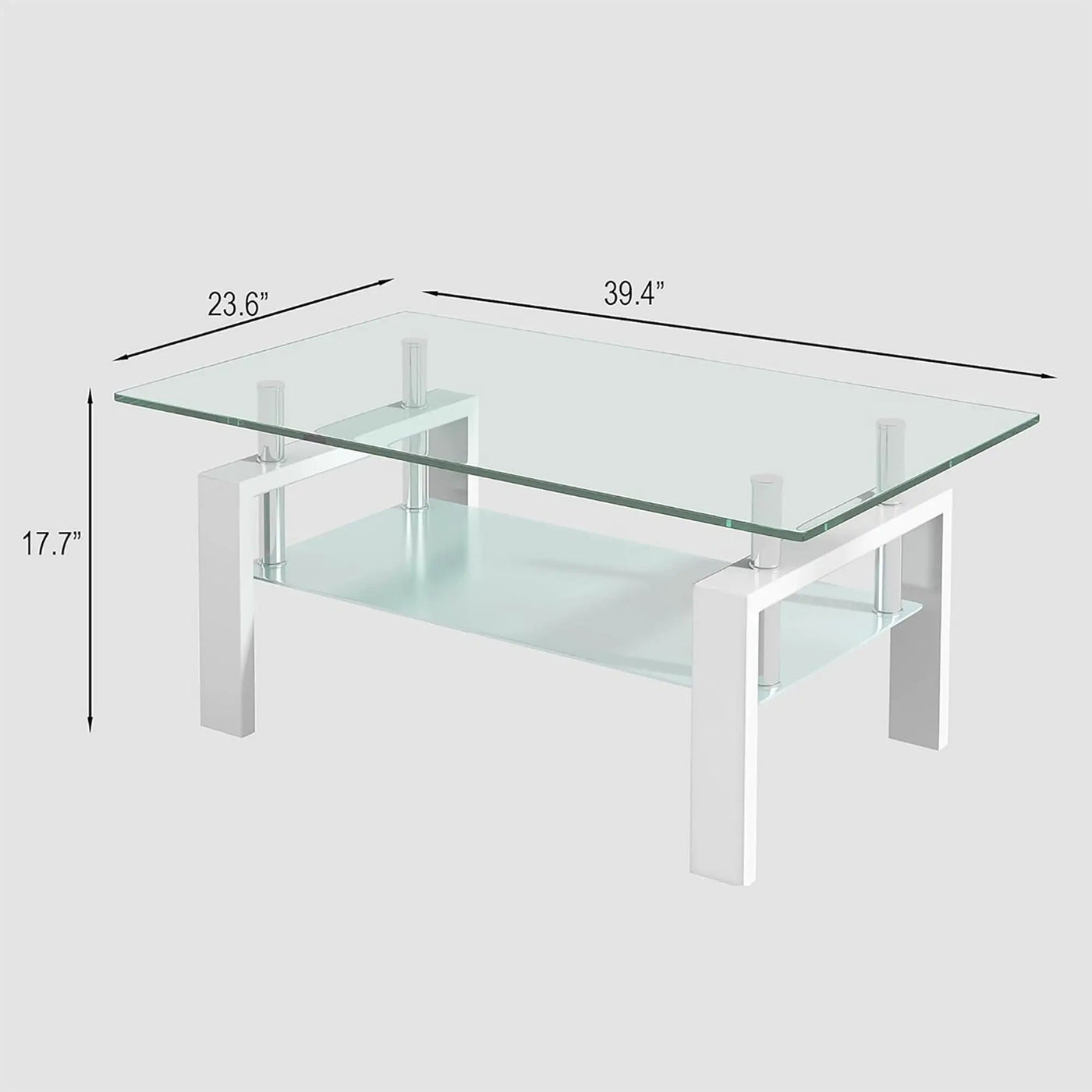 Tempered Glass Table With Storage by Unique Piece Furniture