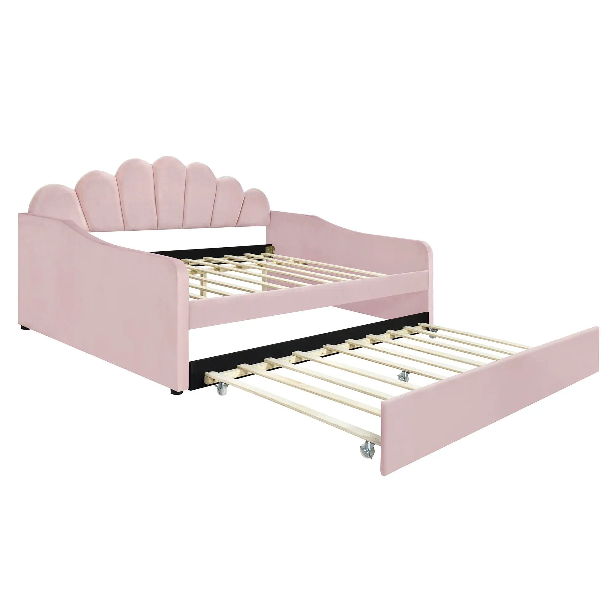 Upholstery Daybed Frame With Shell Shaped Backrest by HouseOfZazla