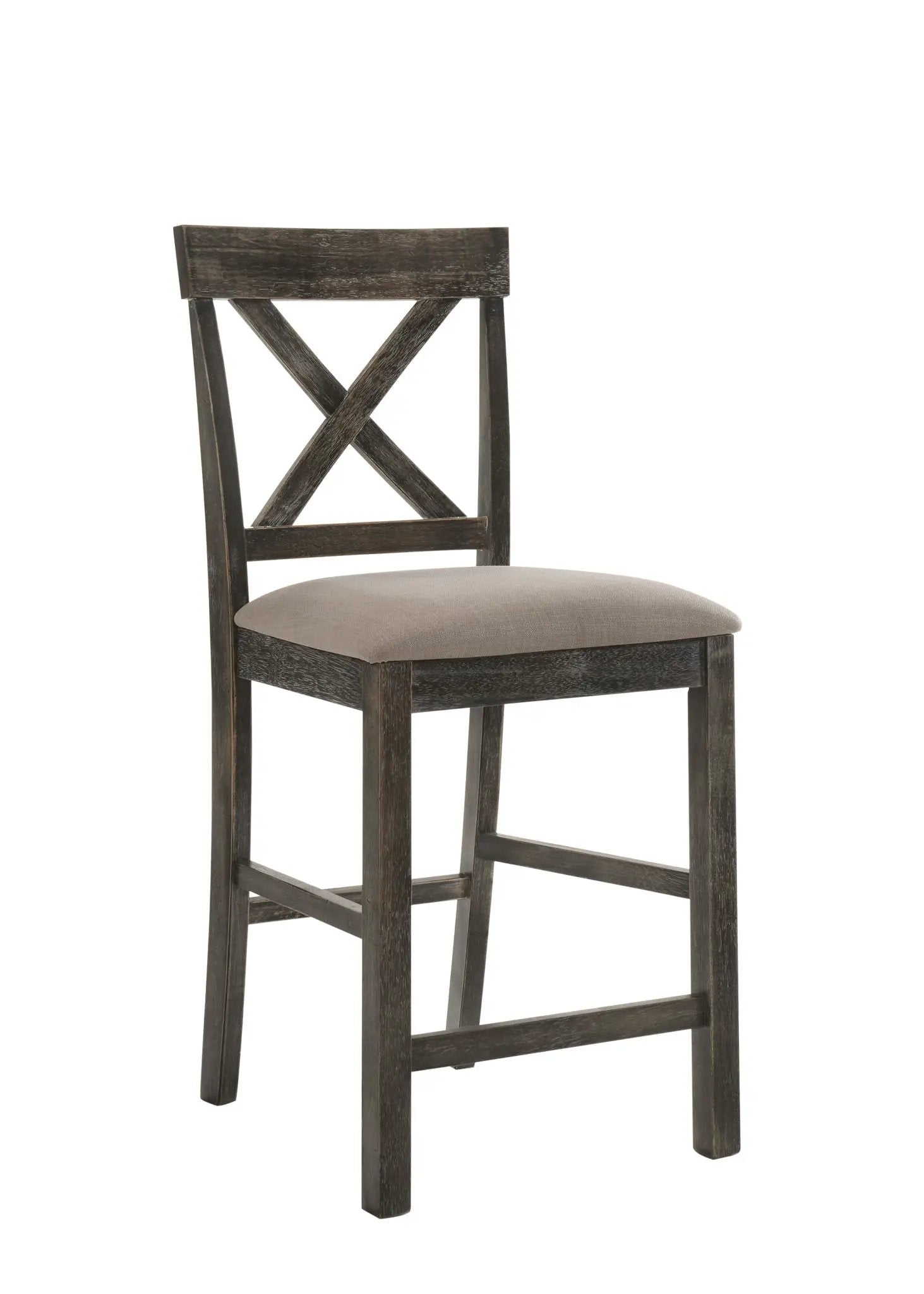 Martha II - Weathered Counter Height Chair (Set of 2) - Gray / Tan by Unique Piece Furniture