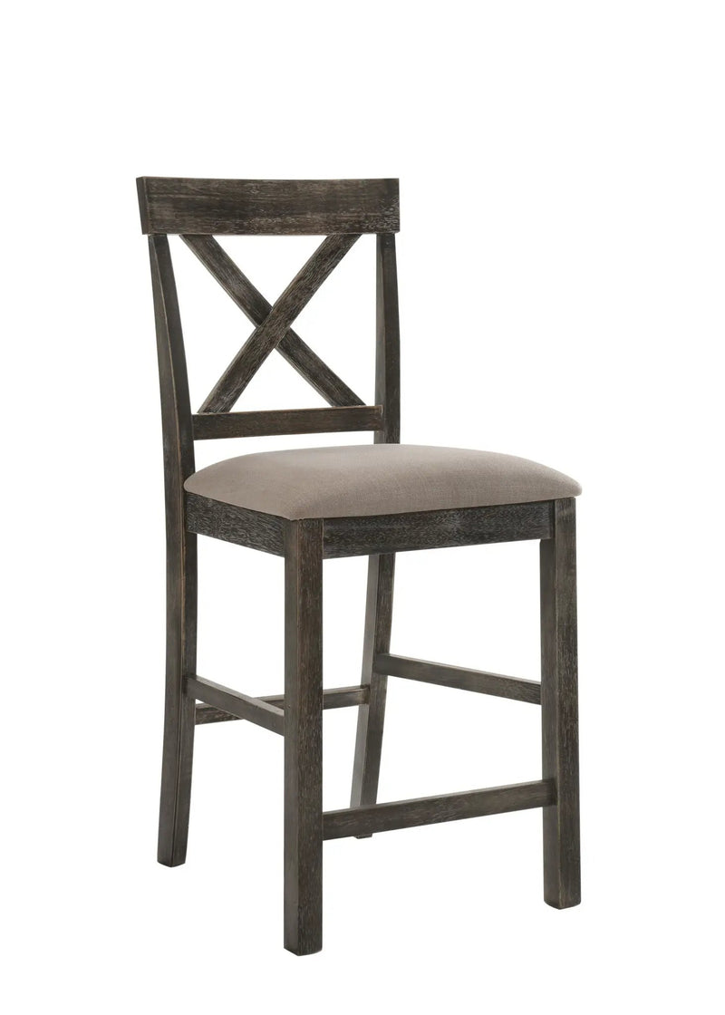Martha II Weathered Counter Height Chair Set of 2 - Gray / Tan by HouseOfZazla