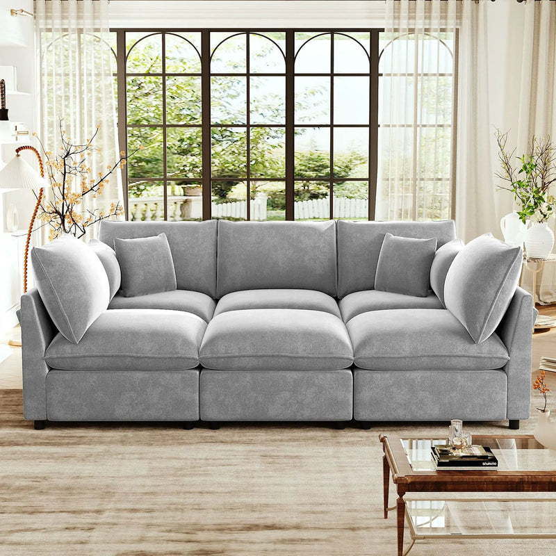 Modern Sectional Sofa U-Shaped With Movable Ottoman Storage Armrests And USB Ports by Unique Piece Furniture