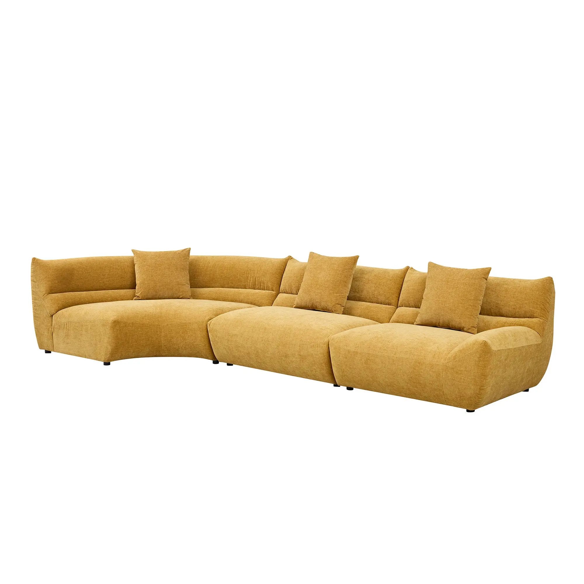 Modular Curved Sectional Sofa, 3-Piece Free-Form Configuration by HouseOfZazla
