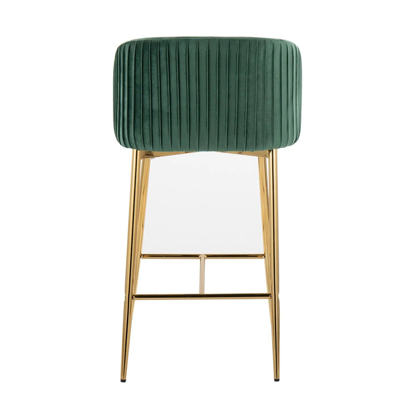 Fran - Pleated Contemporary / Glam Fixed Height Counter Stool (Set of 2) by HouseOfZazla