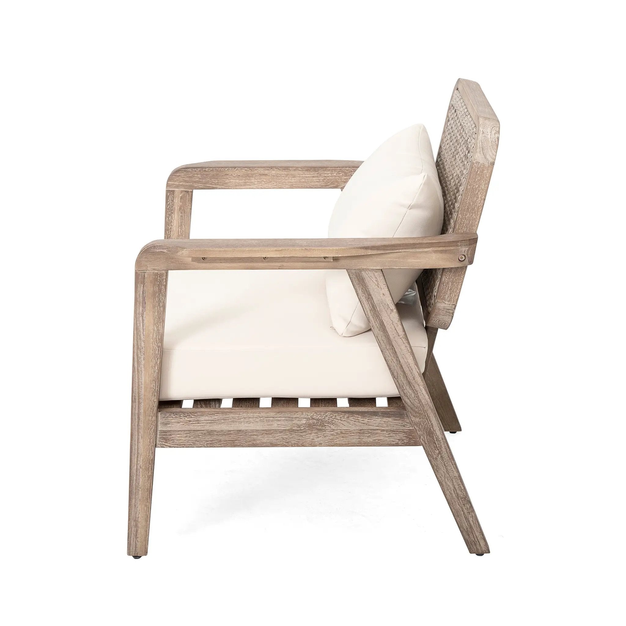 Set of 2 Outdoor Acacia Wood Patio Club Chairs with Waterproof Cushions by HouseOfZazla