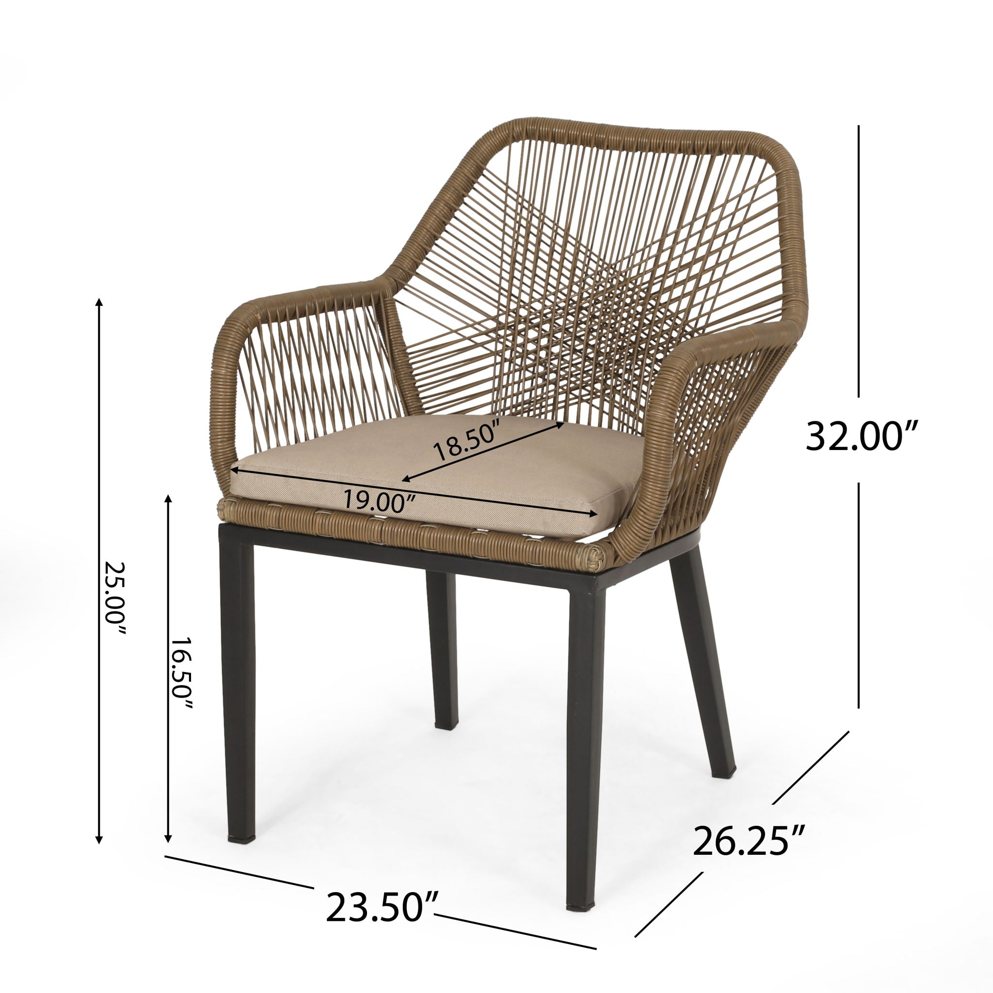 Conversation Set With Tempered Glass Table Top - Light Brown by HouseOfZazla