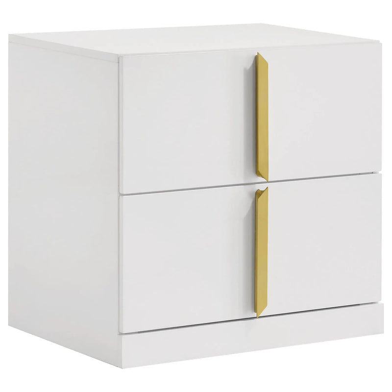 Ines 5-piece Queen Bedroom Set Grey and White High Gloss by Unique Piece Furniture