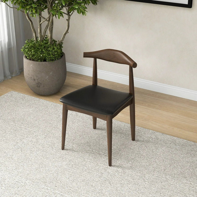 Destiny - Dining Chairs (Set of 2) - Black / Dark Brown by HouseOfZazla