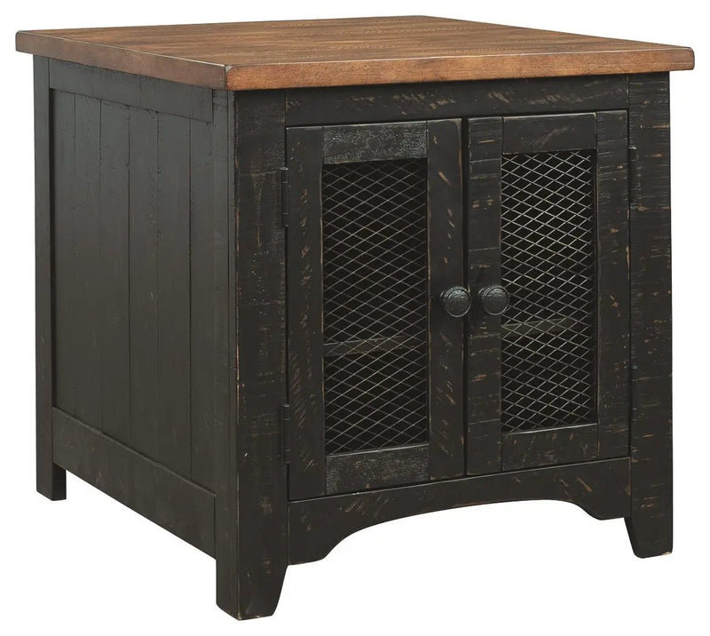 Valebeck - Rectangular End Table - Black / Brown by Unique Piece Furniture