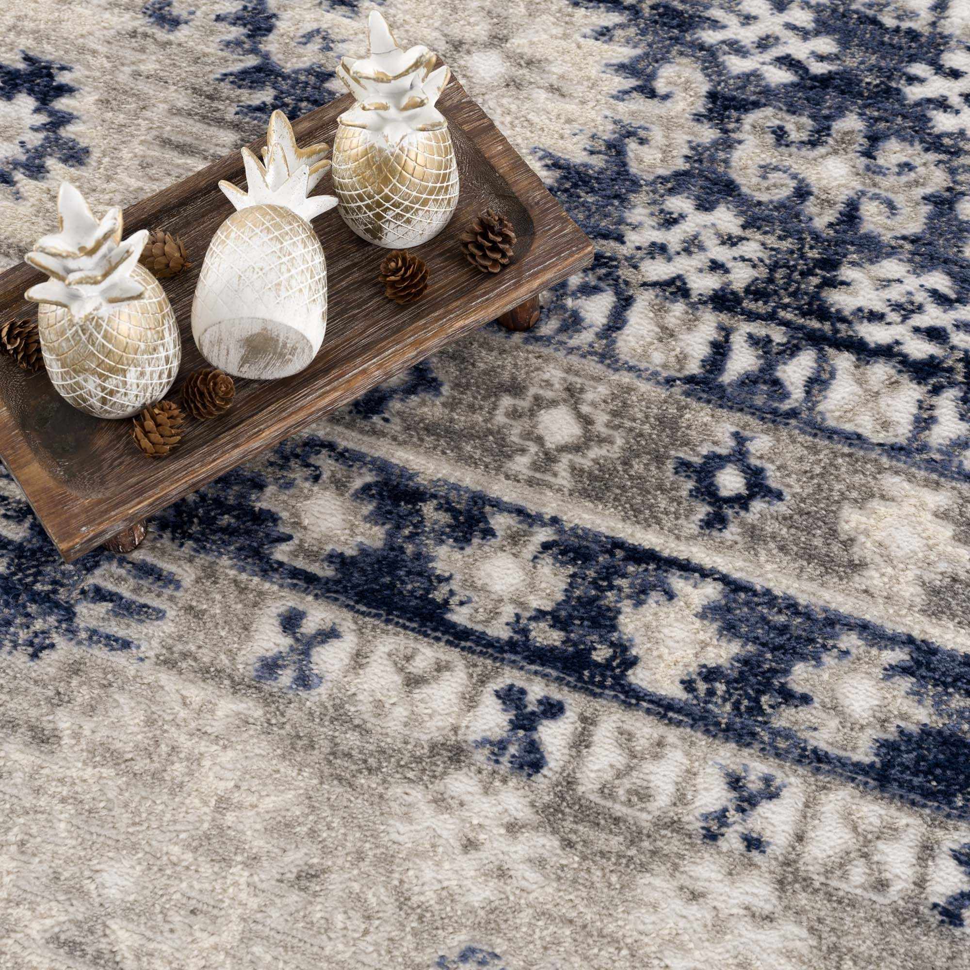 Bindi Navy Area Rug by Hauteloom