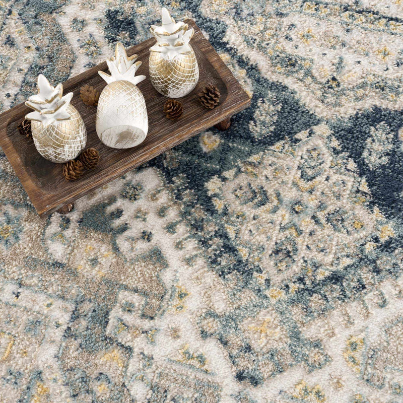 Brend Blue Medallion Area Rug by Hauteloom