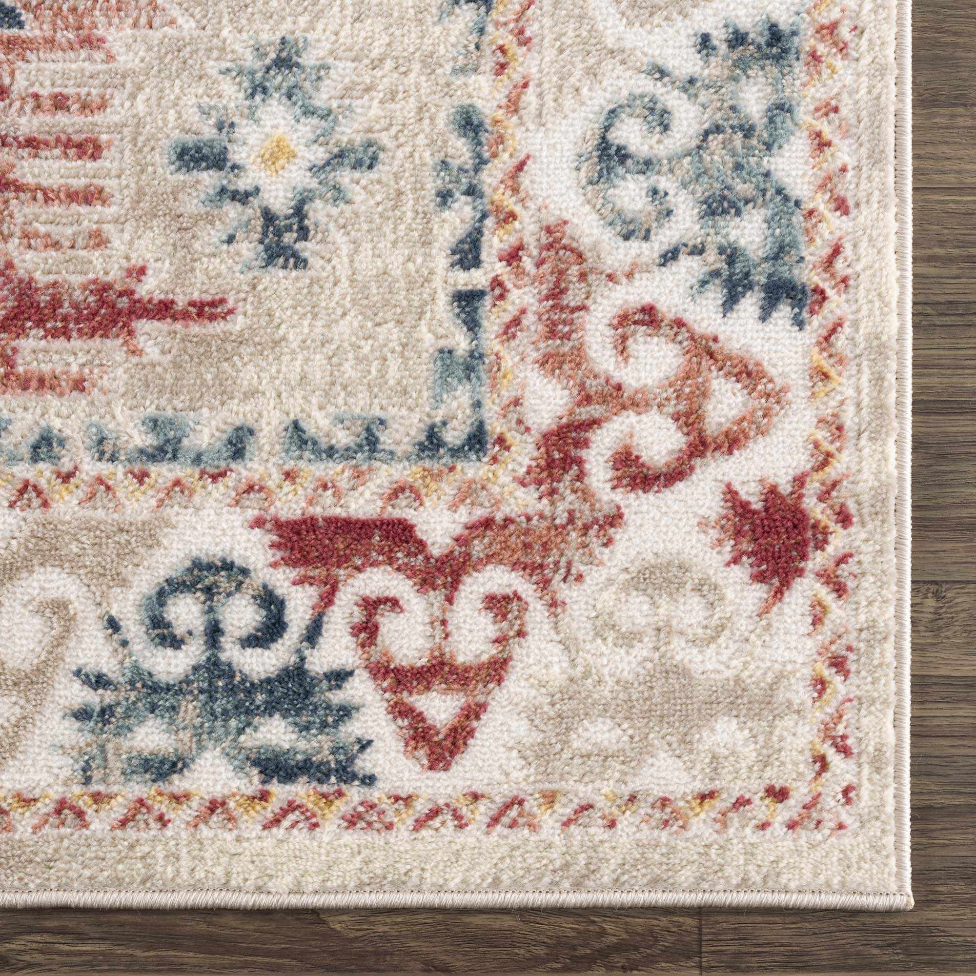 Bindi Blue & Rose Area Rug by Hauteloom