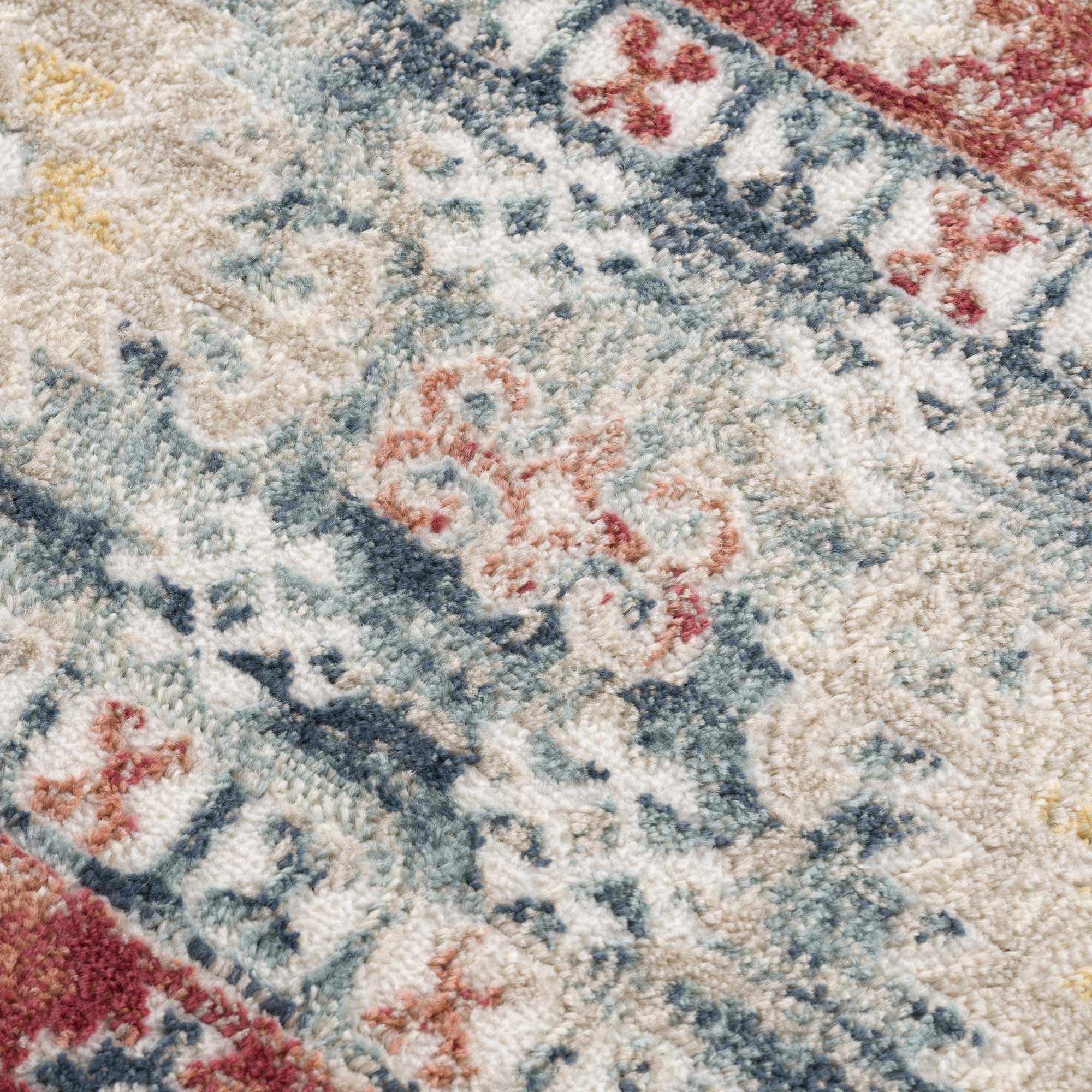 Bindi Blue & Rose Area Rug by Hauteloom