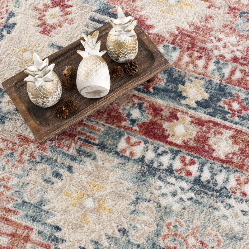 Bindi Blue & Rose Area Rug - Clearance by Boutique Rugs