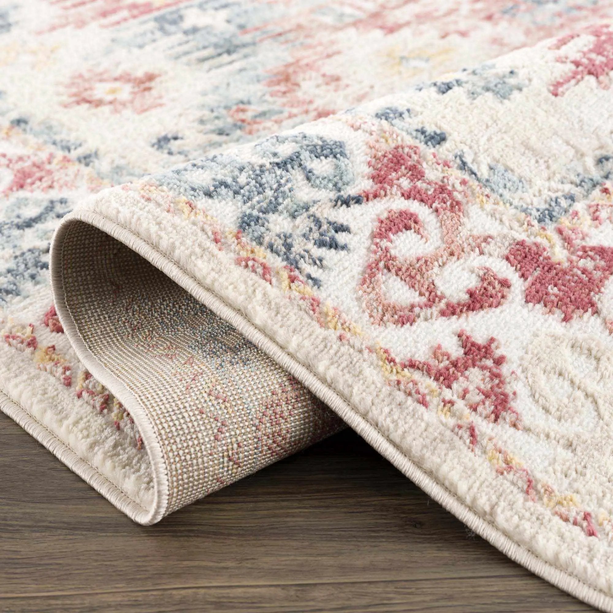 Bindi Blue & Rose Area Rug by Hauteloom