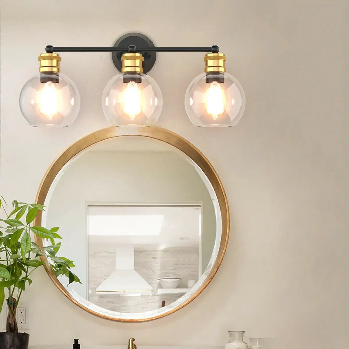 Modern 3-light Bubbled Glass Vanity Light by DirectDeals
