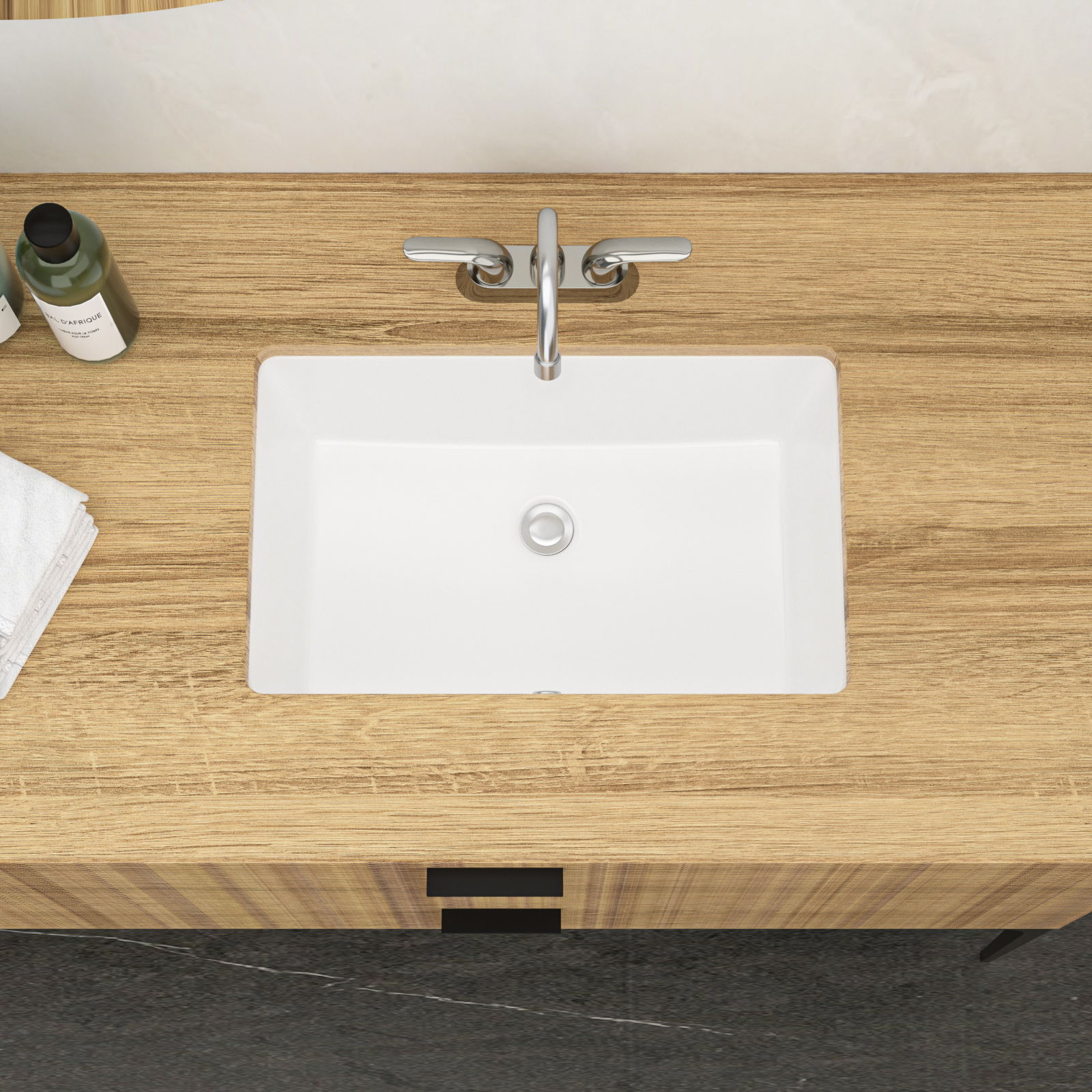 Modern Ceramic Undermount Bathroom Sink With Overflow, High Quality by HouseOfZazla