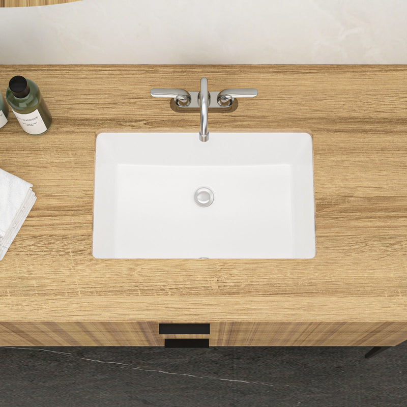 Modern Ceramic Undermount Bathroom Sink With Overflow, High Quality by HouseOfZazla