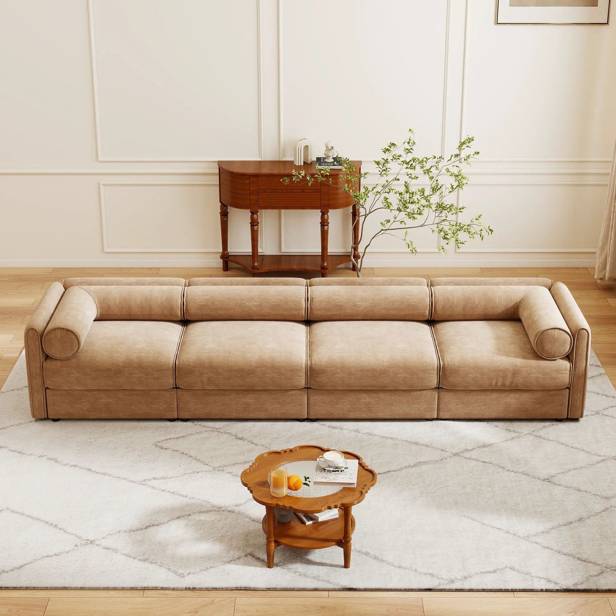 Stylish Sofa With Storage Seat And Cylindrical Backrest by Unique Piece Furniture