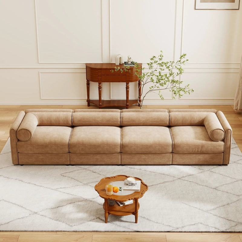 Stylish Sofa With Storage Seat And Cylindrical Backrest by Unique Piece Furniture