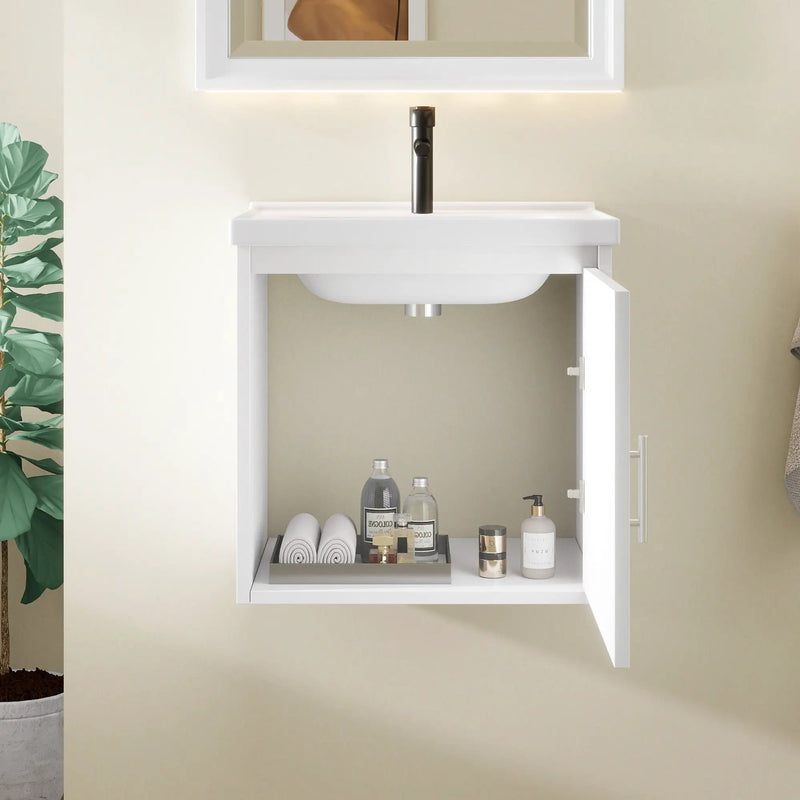 20" Floating Bathroom Vanity, Wall Mounted Plywood Cabinet by HouseOfZazla