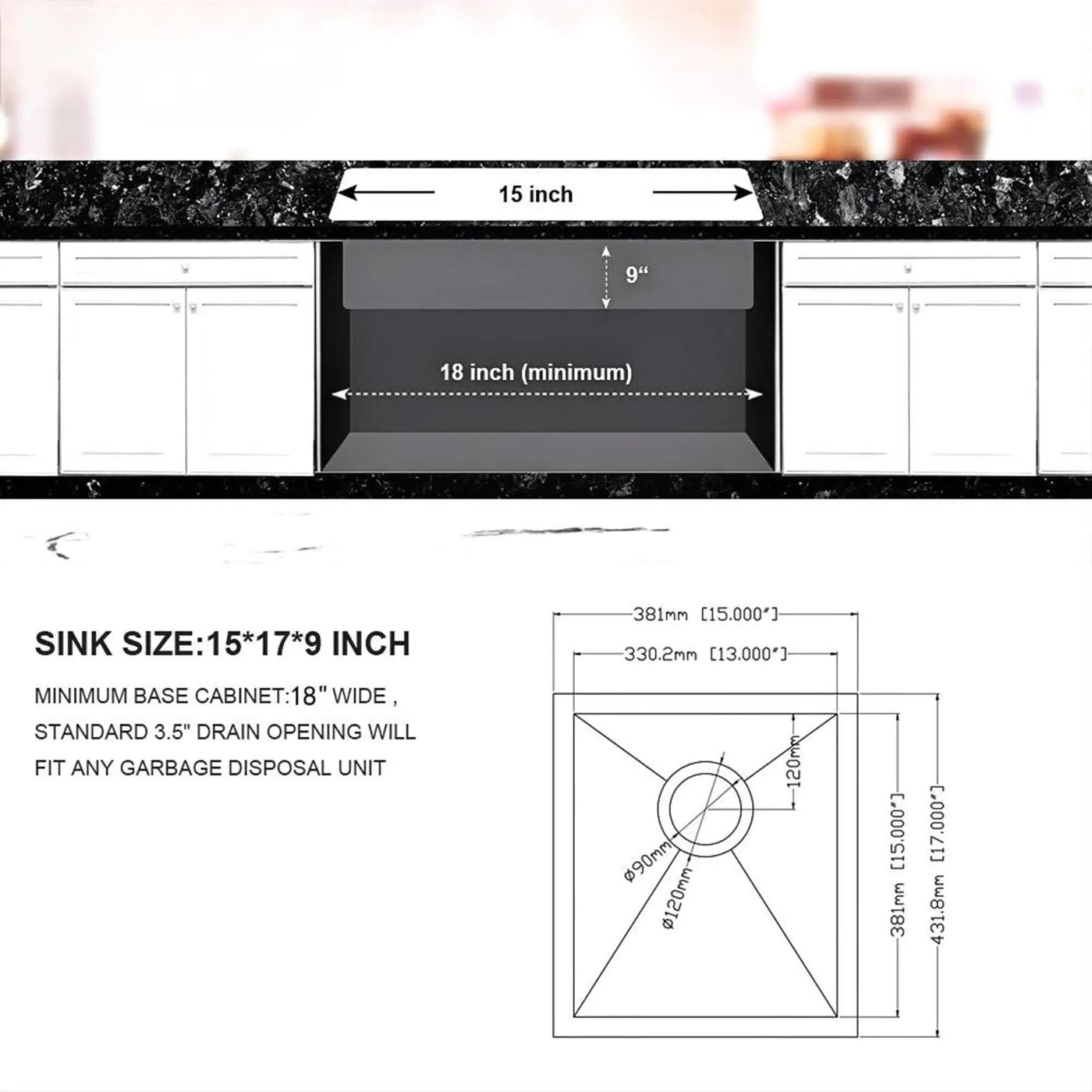 Undermount Stainless Steel Kitchen Sink, Deep Single Bowl Basin by HouseOfZazla