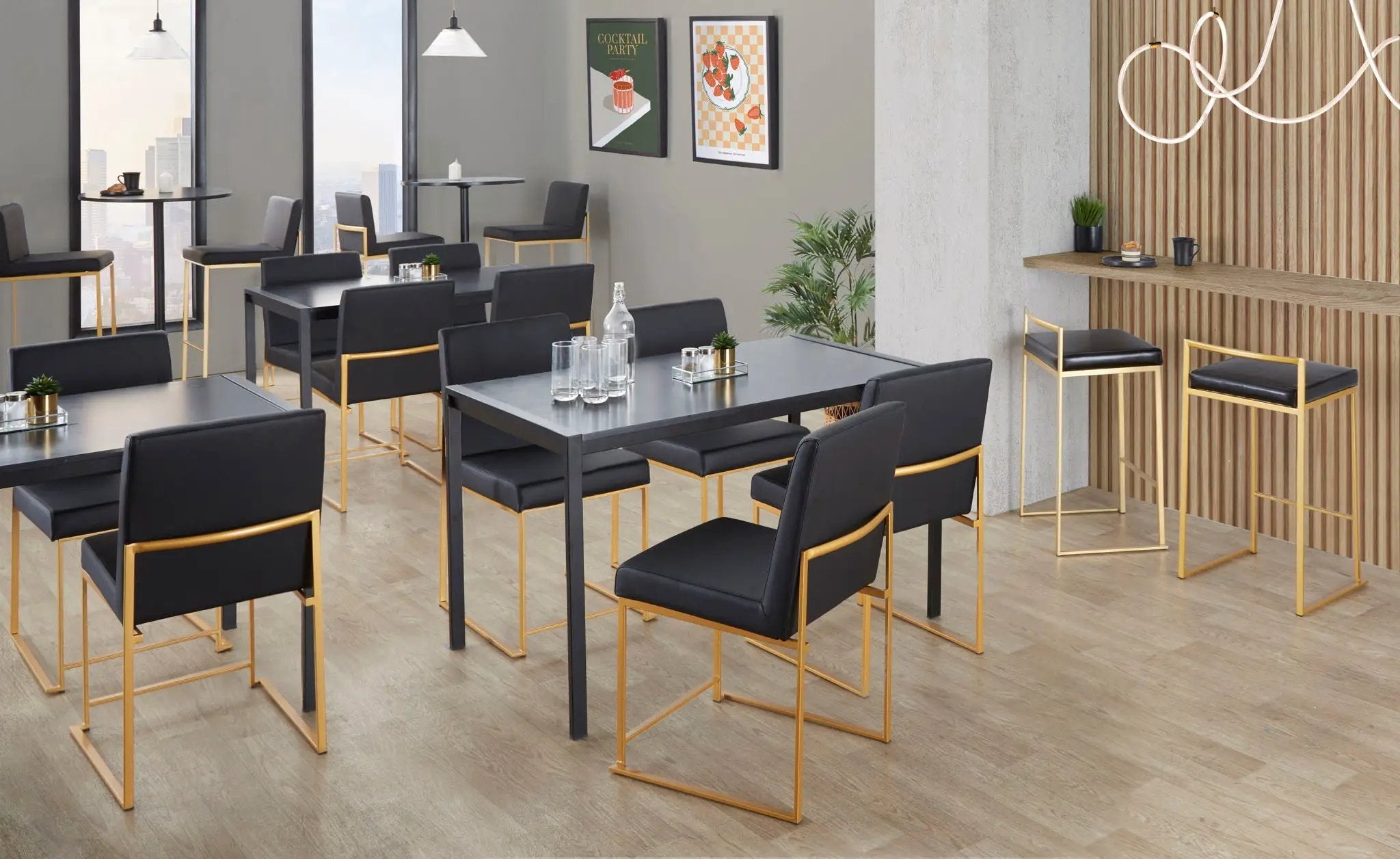 Fuji - Contemporary Design High Back Barstool by Unique Piece Furniture