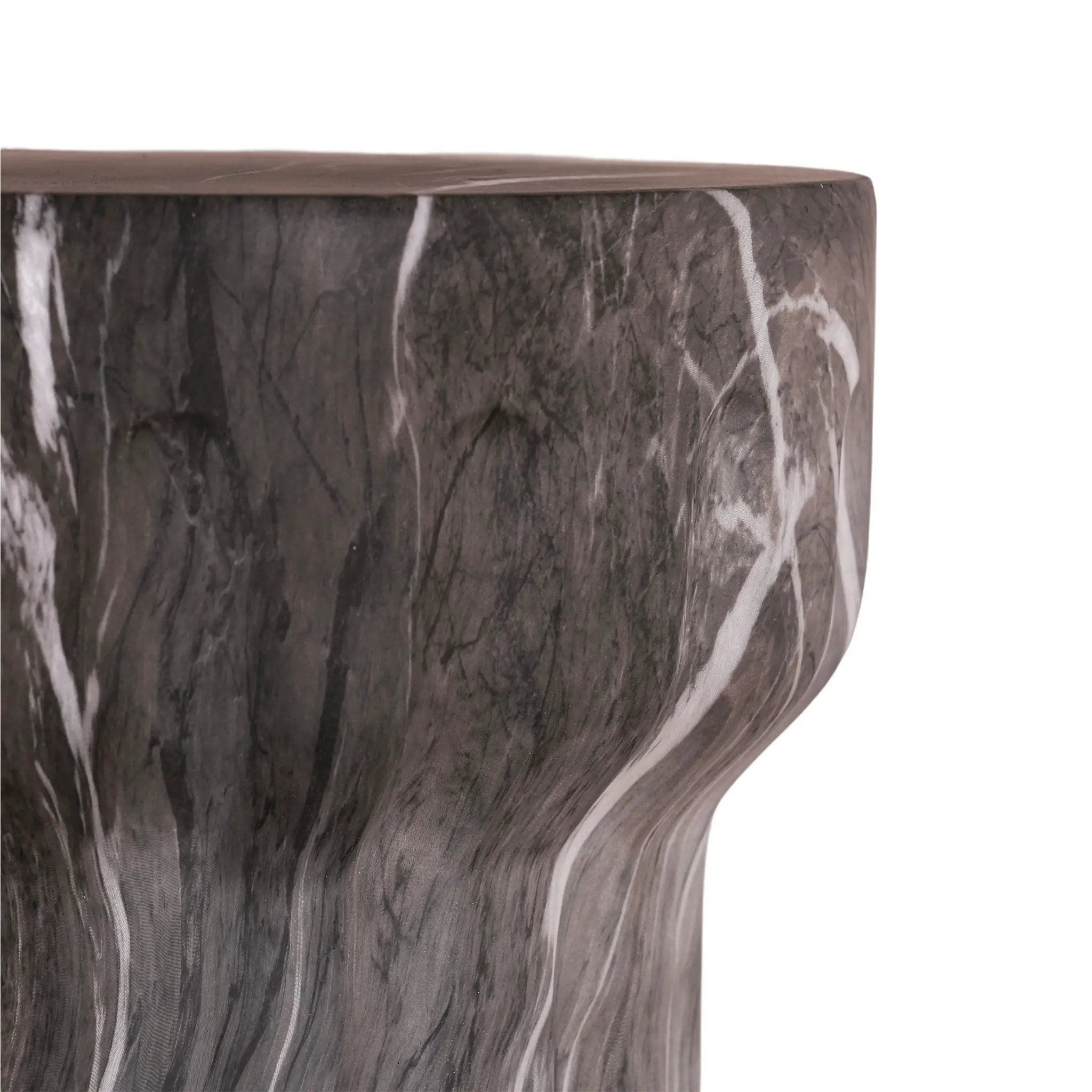 Round Geometric Outdoor End Table - Marble by Unique Piece Furniture