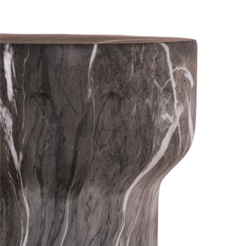 Round Geometric Outdoor End Table - Marble by Unique Piece Furniture