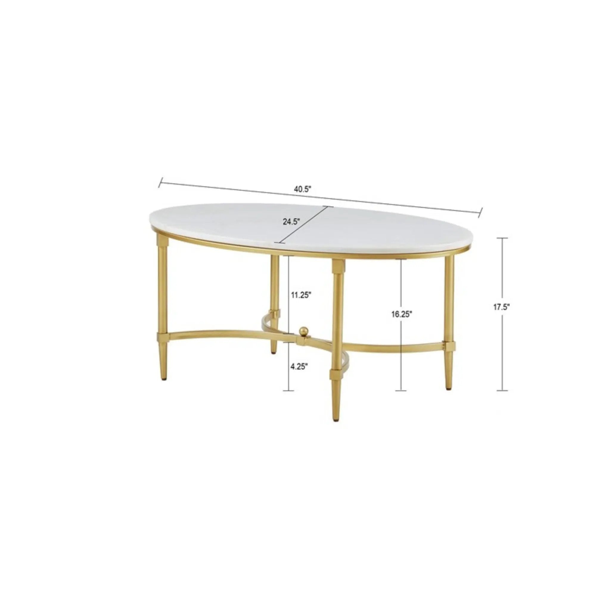 Bordeaux - Coffee Table - White / Gold by HouseOfZazla
