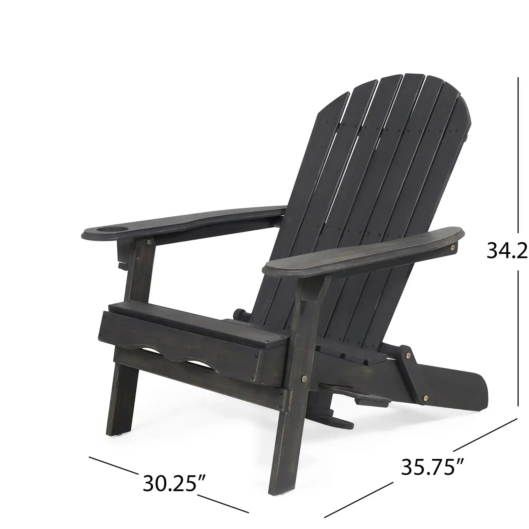Zenithia Outdoor Foldable Adirondack Chair With 2 Cup Holders by HouseOfZazla