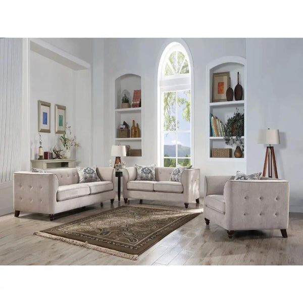 Cyndi - Chair With Pillow - Tan Velvet