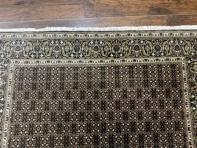 Persian Tabriz Rug 5x7, Black, Allover Pattern by Jewel Rugs