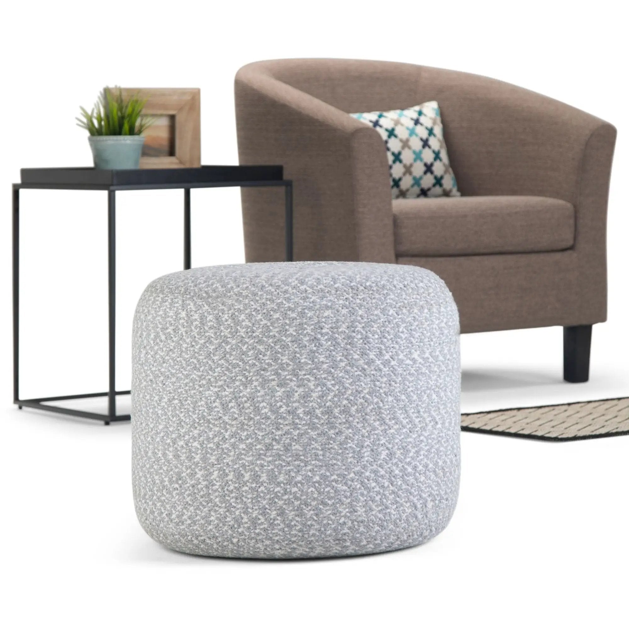 Bayley - Versatile Round Braided Pouf by Unique Piece Furniture