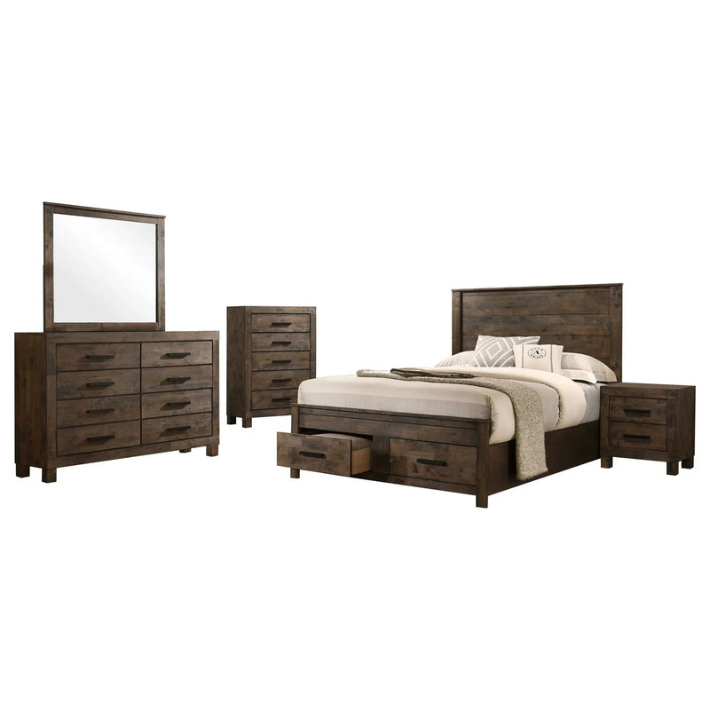 Woodmont 5-piece Queen Bedroom Set Rustic Golden Brown by Unique Piece Furniture