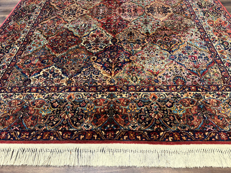 Karastan Rug 8.8 x 10.6, Multicolor Panel Kirman Rug #717, Original 700 Series, Wool by Jewel Rugs