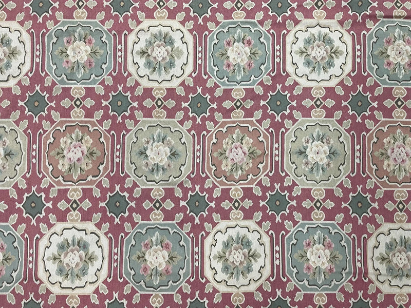 Square Aubusson Rug 9x9, Panel Design, European French English Carpet, Wool by Jewel Rugs