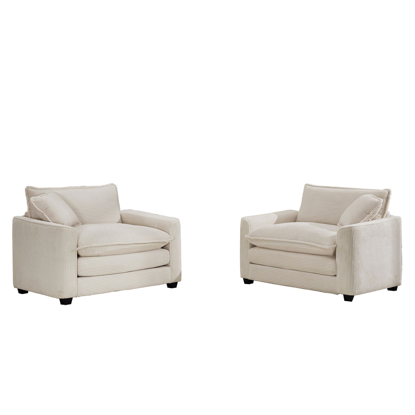 Modern Classic Fabric Single Chair Deep Seat Sofa With Pillow by Unique Piece Furniture