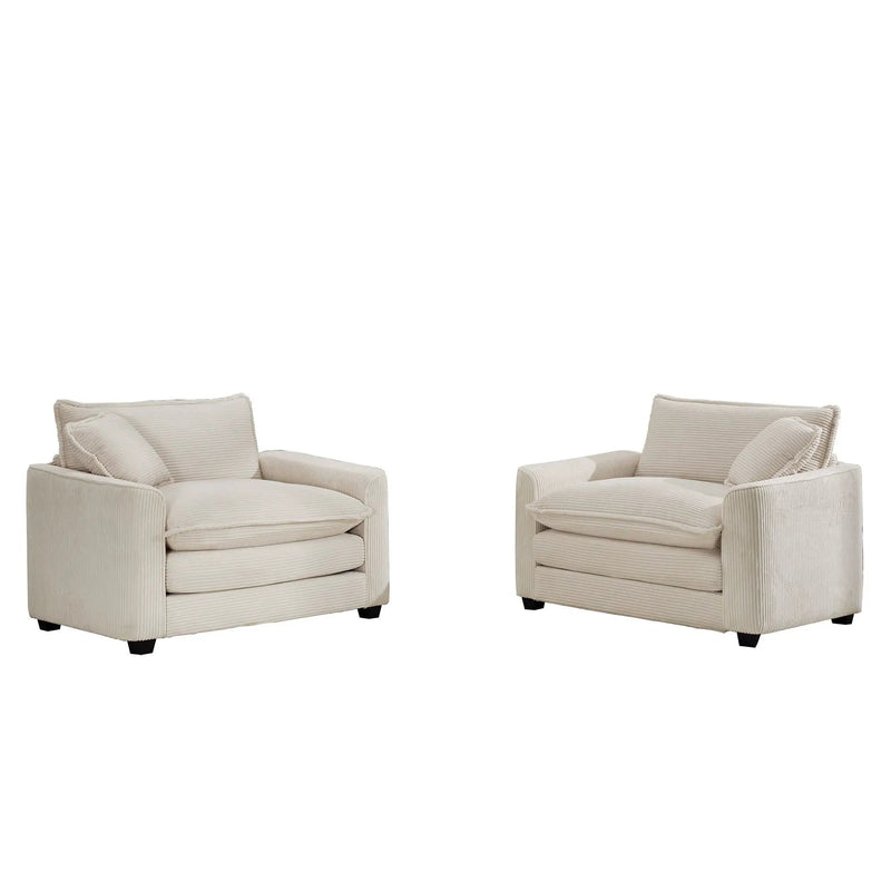 Modern Classic Fabric Single Chair Deep Seat Sofa With Pillow by Unique Piece Furniture