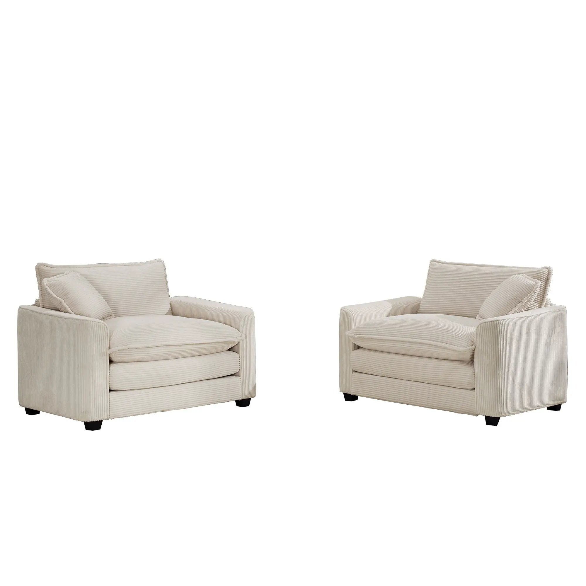 Modern Classic Fabric Single Chair Deep Seat Sofa With Pillow by HouseOfZazla