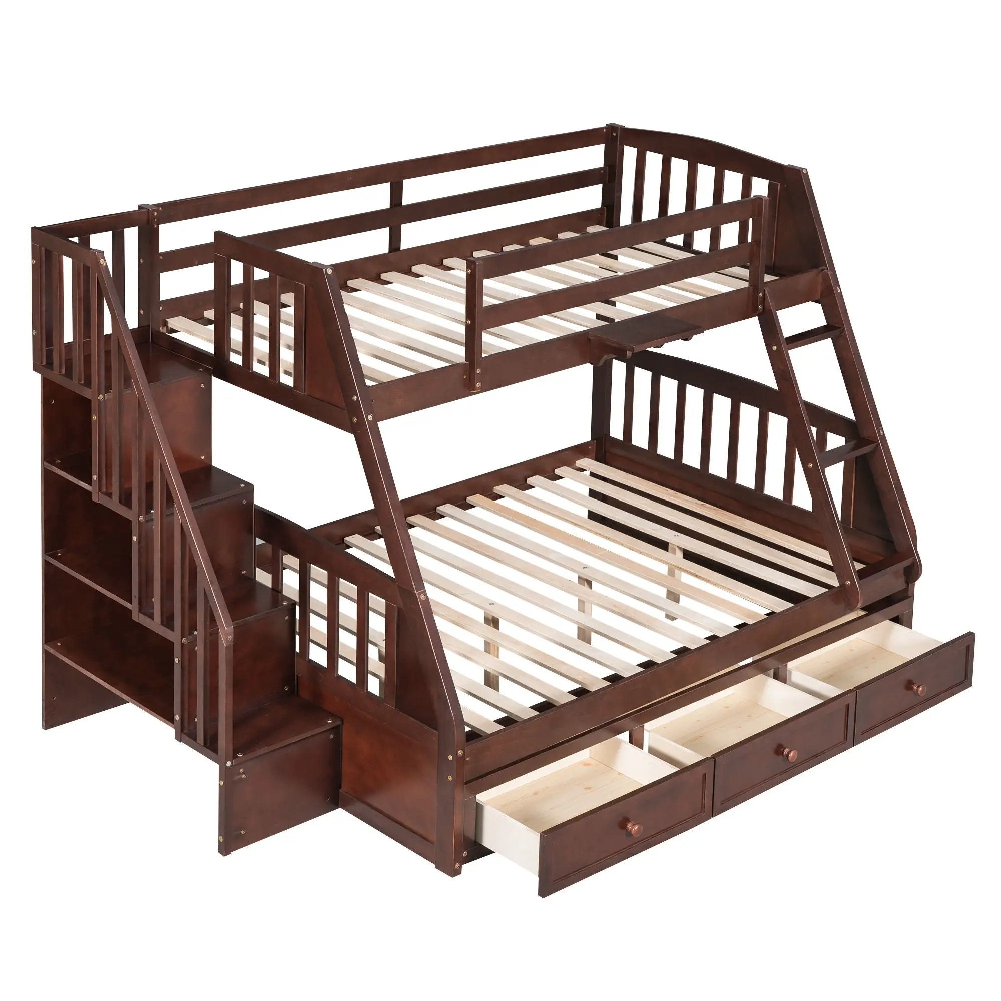 Bunk Bed With Drawers, Ladder And Storage Staircase by HouseOfZazla