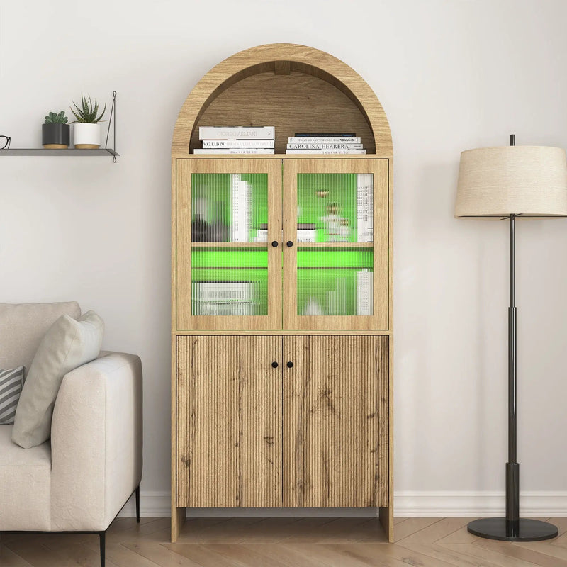Modern Tech Inspired Dome Cabinet With LED Lighting by HouseOfZazla