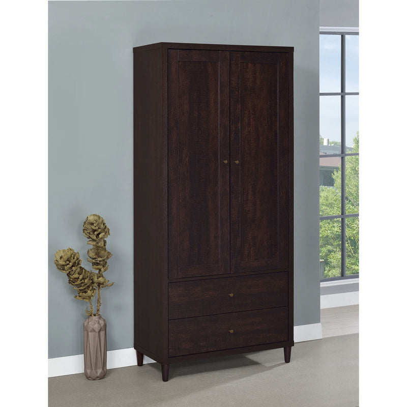 Nestor - 2 Drawer Tall Accent Cabinet With 2 Doors - Rustic by HouseOfZazla