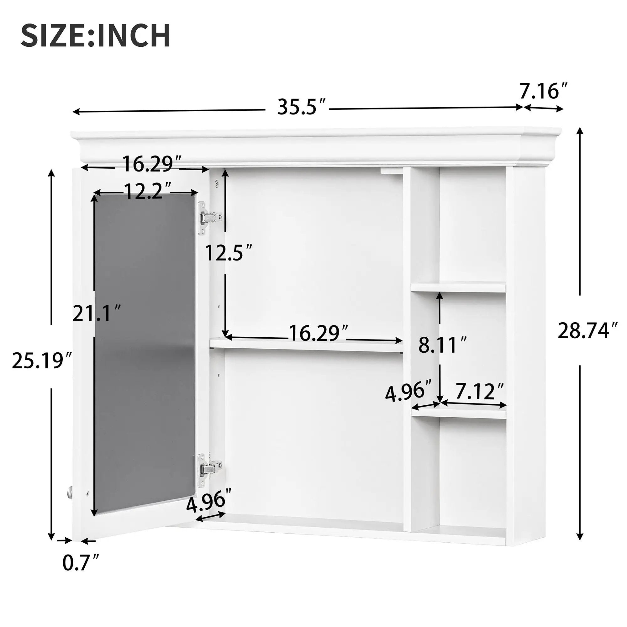 Wall Mounted Bathroom Storage Cabinet With Mirror Door by Unique Piece Furniture