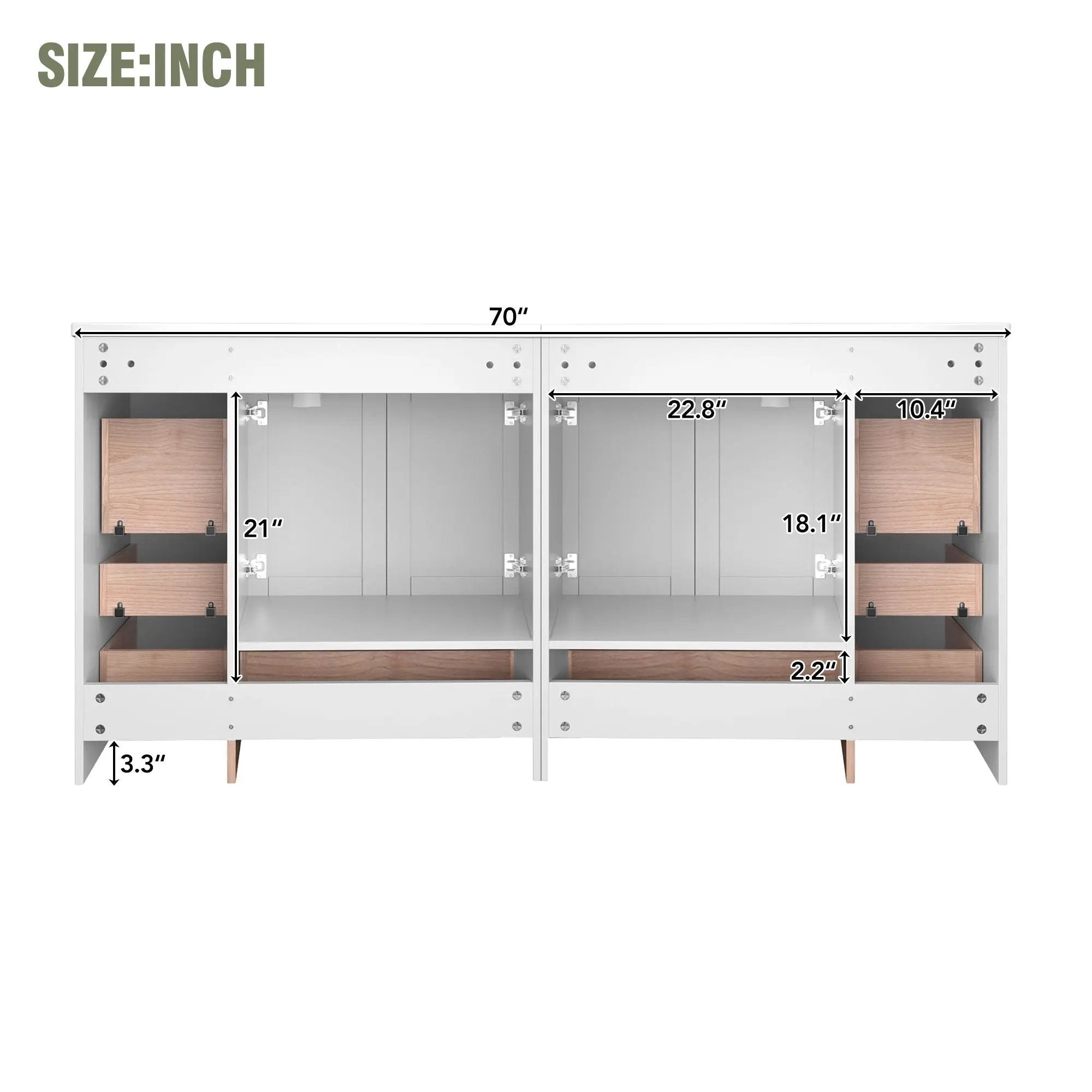 Shaker Free Standing Bathroom Vanity Cabinet & Sink, Soft Close Drawers, Soft Close Doors